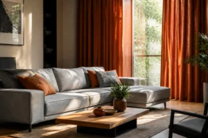 Quelles couleurs de rideaux choisir pour sublimer un canapé gris