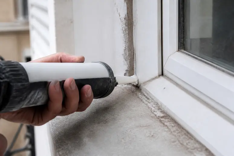 Calfeutrage d'une fissure pour limiter l'entrée, signification mille-patte dans la maison