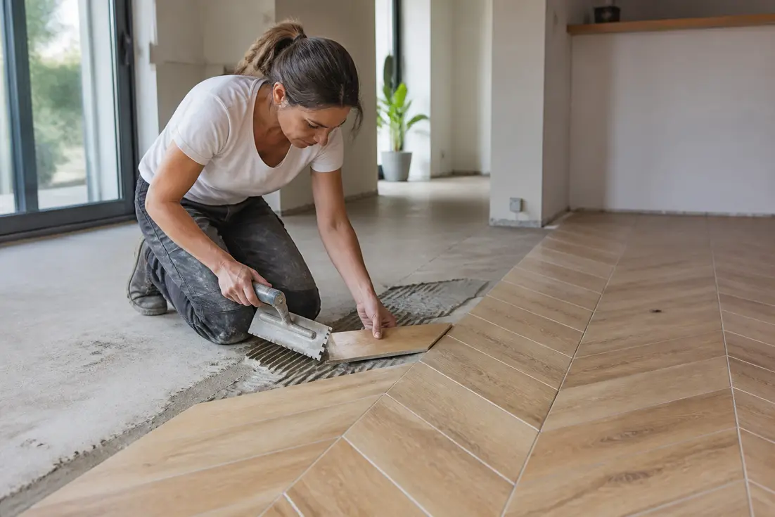 Pose carrelage en chevron : astuces d'experts pour un rendu parfait