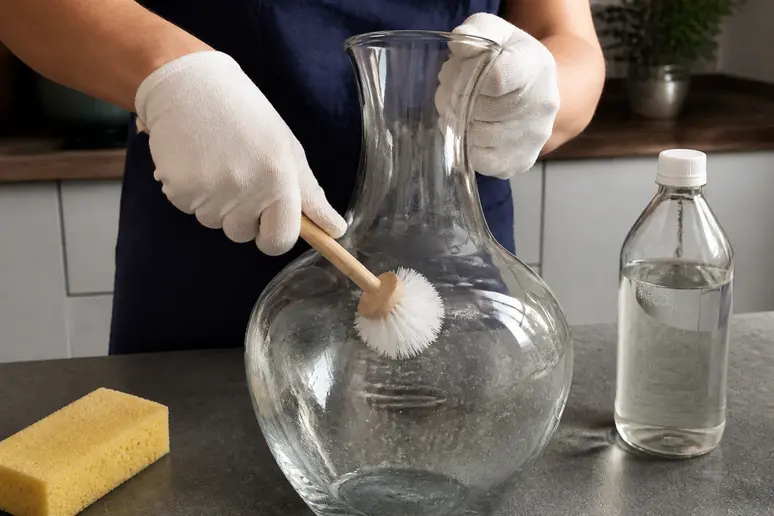 Nettoyage d'un grand vase transparent avec du vinaigre blanc, que mettre dans un grand vase.