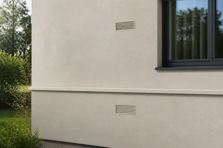 Grilles de ventilation extérieures encastrées sur la façade pour un climatiseur sans unité extérieure