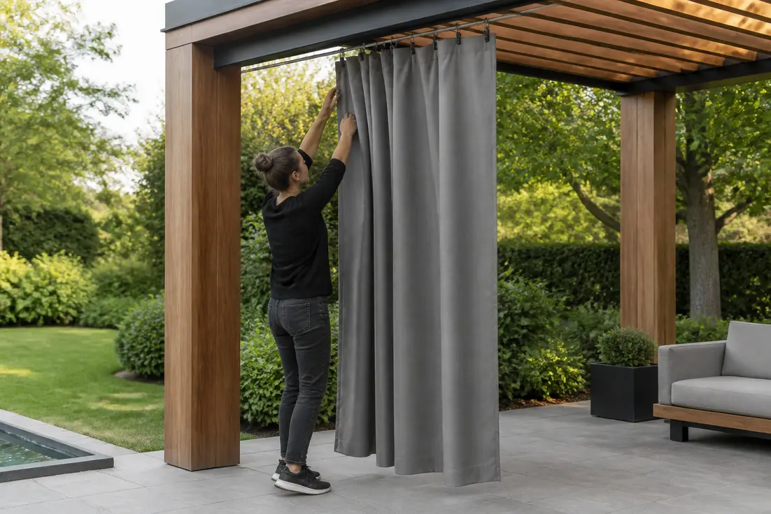 Conseils pratiques pour savoir comment choisir rideaux pergola et fixer son système sur rail