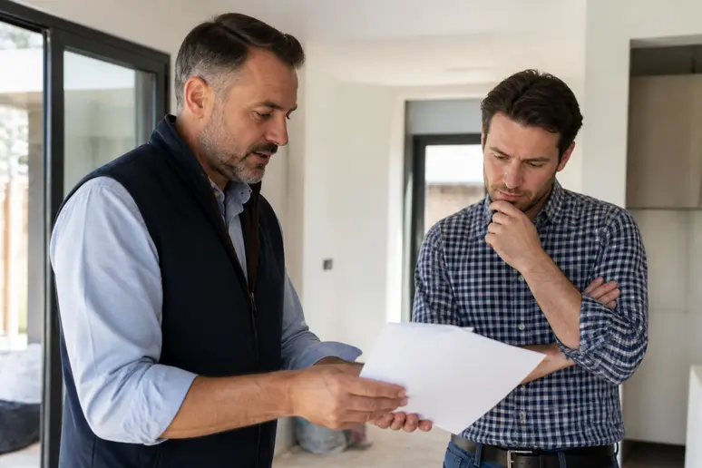 Artisan présentant son attestation d'assurance décennale pour un projet de travaux